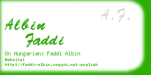 albin faddi business card